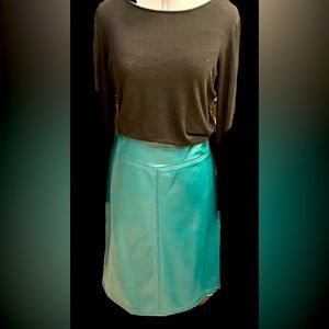 Express Faux Leather Green Skirt
